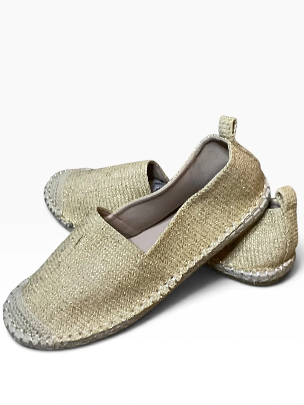 Avon Studio 1886 Gold Woven Espadrille Slip-On Flats
